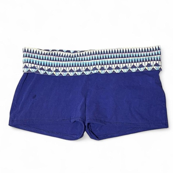 Mossimo Denim Pants - purple tribal print Mossimo Foldover mini shorts (reworked/upcycled)